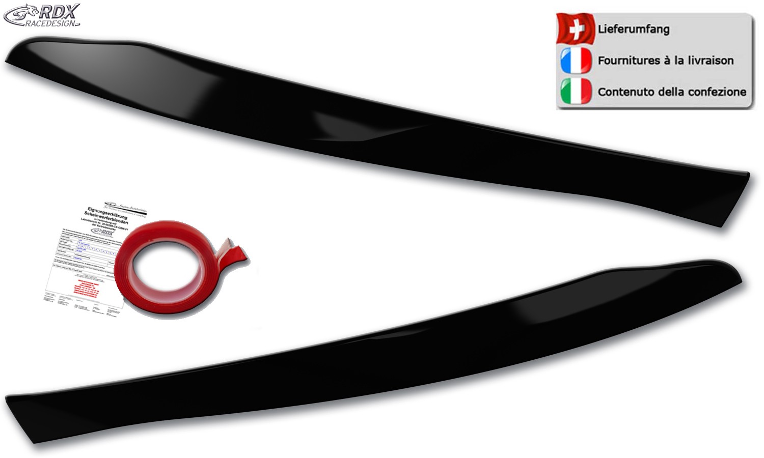 Scheinwerferblenden Mercedes-Benz GLC (X253) & Mercedes-Benz GLC Coupé (C253) (204X) (2019-2023) (schwarz glänzend) (mit CH-Eignungserklärung) (PU-ABS)