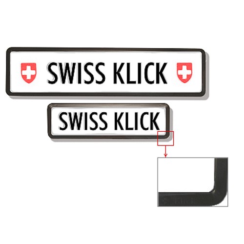 SwissKlick Nummernrahmen schwarz Langformat (Set für vorne und hinten)