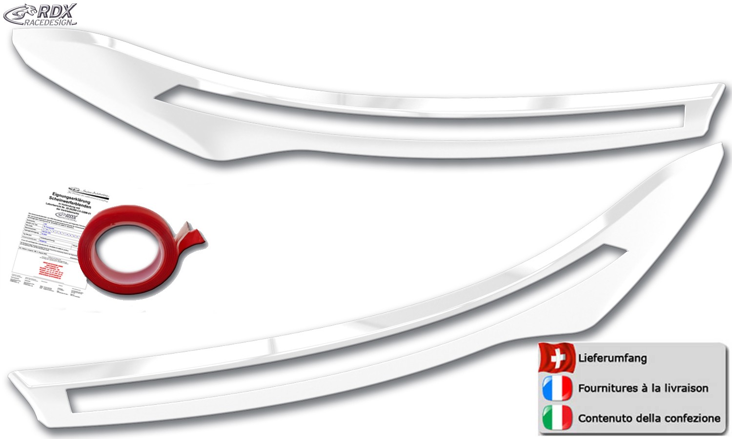 Scheinwerferblenden Maxus Deliver 9 (ab 2020) (weiss glänzend) (mit CH-Eignungserklärung) (PU-ABS)