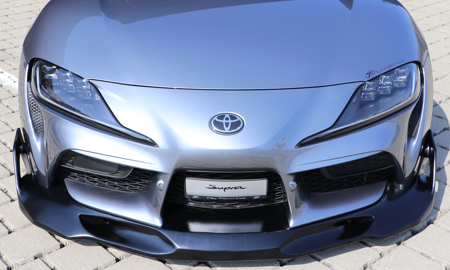 Frontspoiler Toyota Supra (MK5) (A90) (ab 2019) Frontansatz Spoilerlippe "RACE" (SCHWARZ SEIDENMATT LACKIERT)