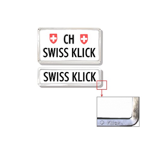 SwissKlick Nummernrahmen chrom Hochformat (Set für vorne und hinten)