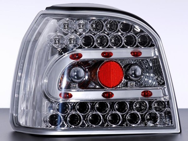 Heckleuchten VW Golf 3 LED Klarglas / chrom