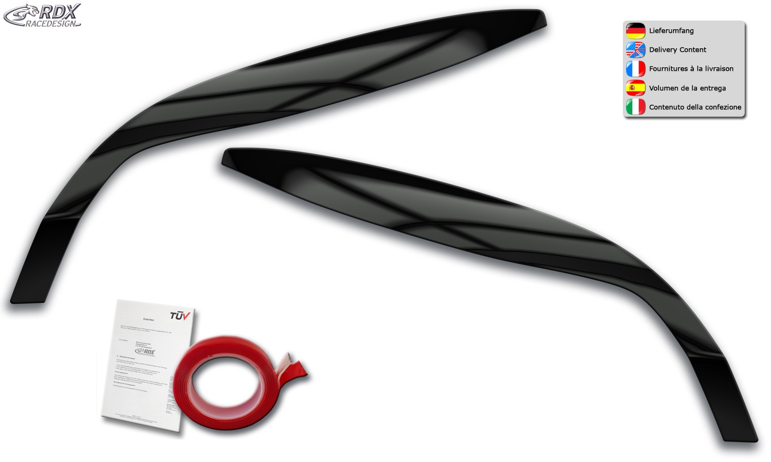 Scheinwerferblenden Renault Megane 3 (Z) (2008 - 2013) (schwarz glänzend) (PU-ABS)