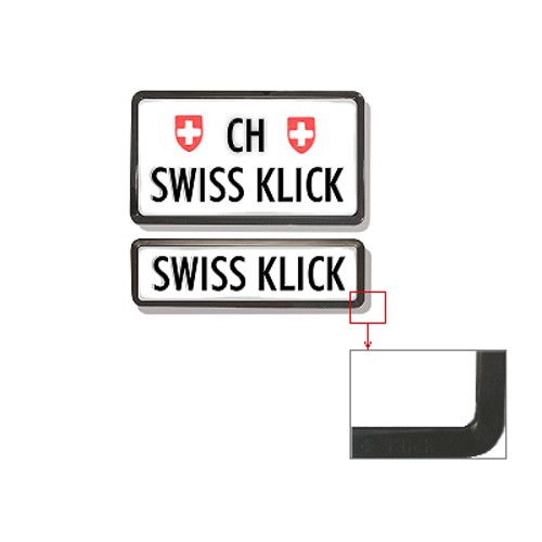SwissKlick Nummernrahmen schwarz Hochformat (Set für vorne und hinten)