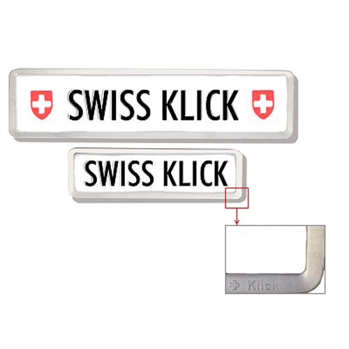 SwissKlick Nummernrahmen silber matt Langformat (Set für vorne und hinten)