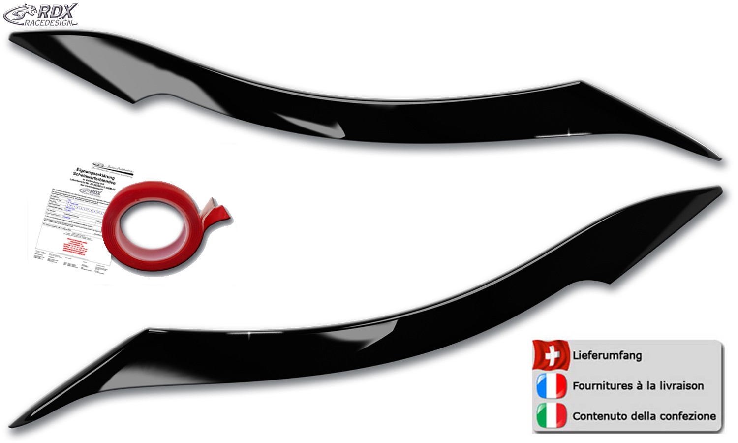 Scheinwerferblenden BMW Z4 E89 Facelift (2013-2016) & (auch 2009-2013) (schwarz glänzend) (mit CH-Eignungserklärung) (PU-ABS)